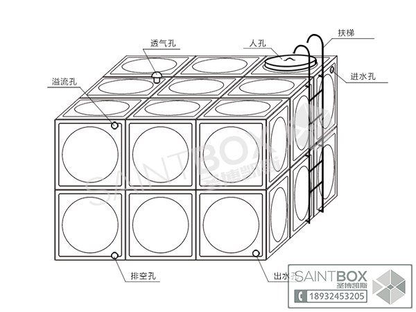 18噸不銹鋼消防水箱